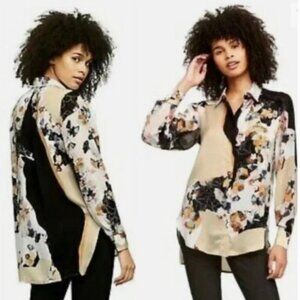 3.1 Phillip Lim for Target Floral Colorblock Blouse Size Large